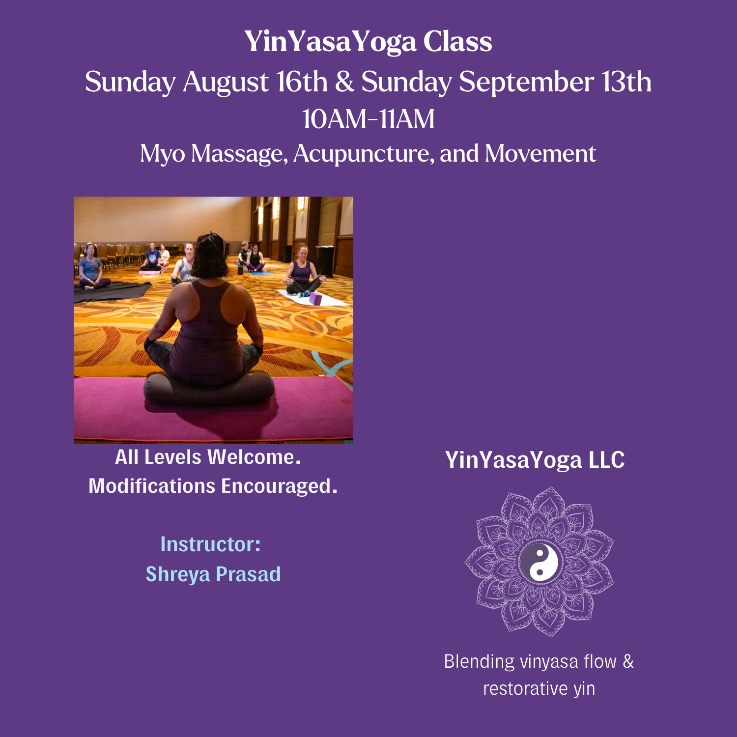 YinYasa Yoga Class
